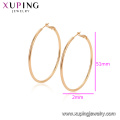 97339 xuping simple style big plain circle design 18k gold color fashion women's hoop earrings